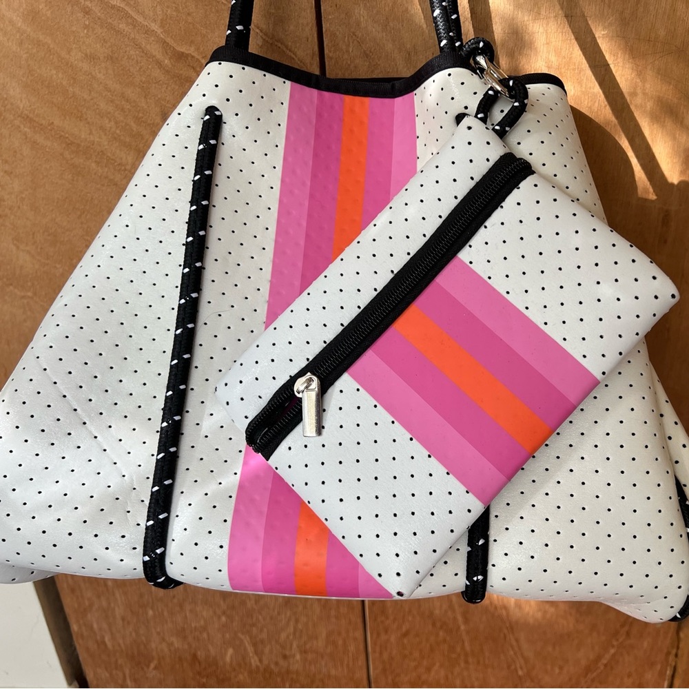 Parker & Hyde Neoprene Tote Bag Stripe Set NEW with tags